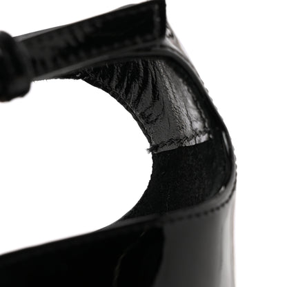 Saint Laurent Patent Calfskin Opyum 110 Sandals 38.5 Black Gold 10 of 17