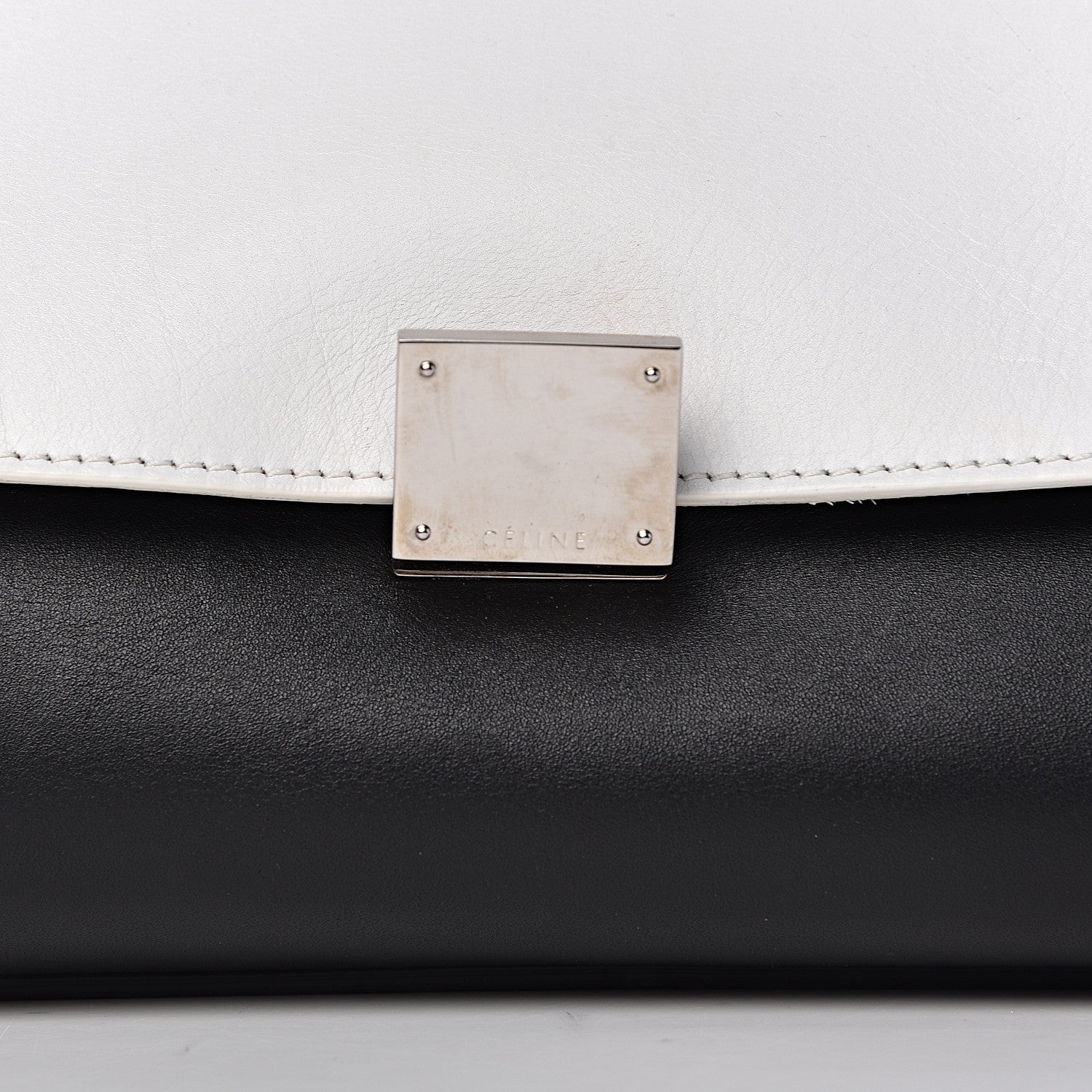 Celine Smooth Calfskin Suede Large Tri-Color Trapeze Peach 11 of 14