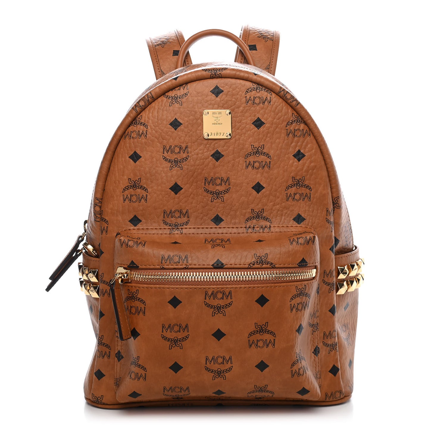 Visetos Small Side Stud Stark Backpack Cognac