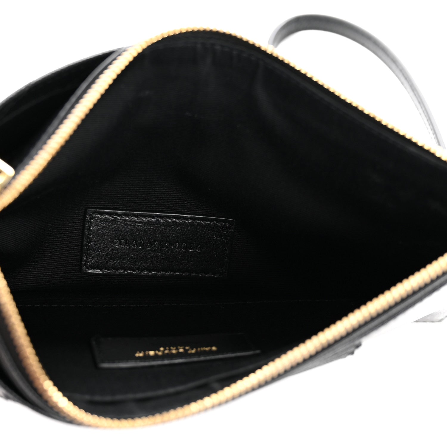 Saint Laurent Grain De Poudre Chevron Monogram Large Bill Pouch Black 5 of 10