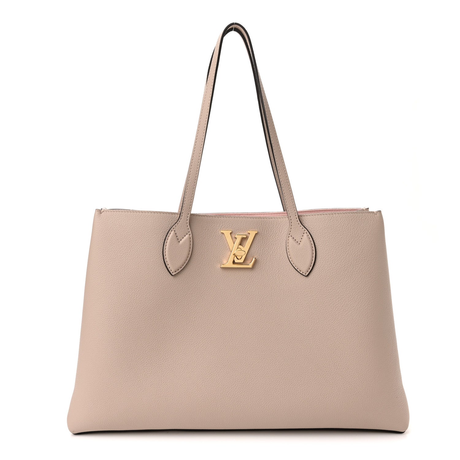 Louis Vuitton Grained Calfskin Lockme Shopper Greige 1 of 10