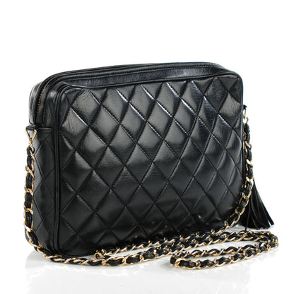 Chanel Lambskin Quilted Tassel Camera Case Black 4 of 10