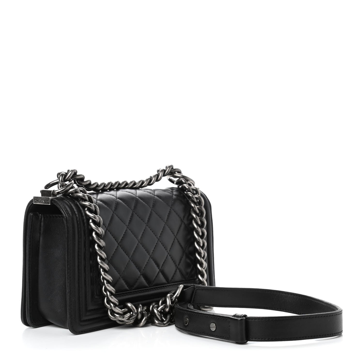 Chanel Lambskin Quilted Small Boy Flap Black 2 of 9