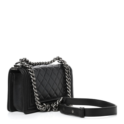 Chanel Lambskin Quilted Small Boy Flap Black 2 of 9