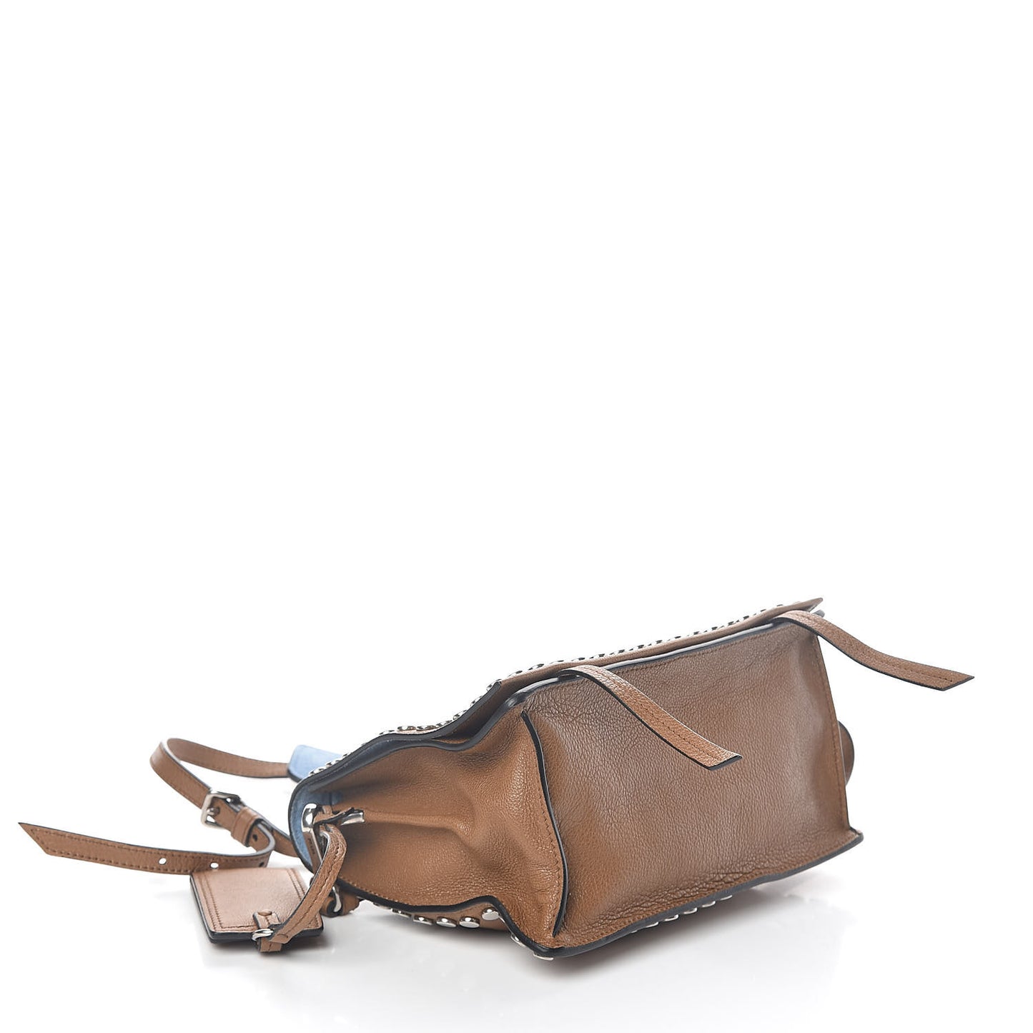 Glace Calfskin Studded Etiquette Flap Cannella
