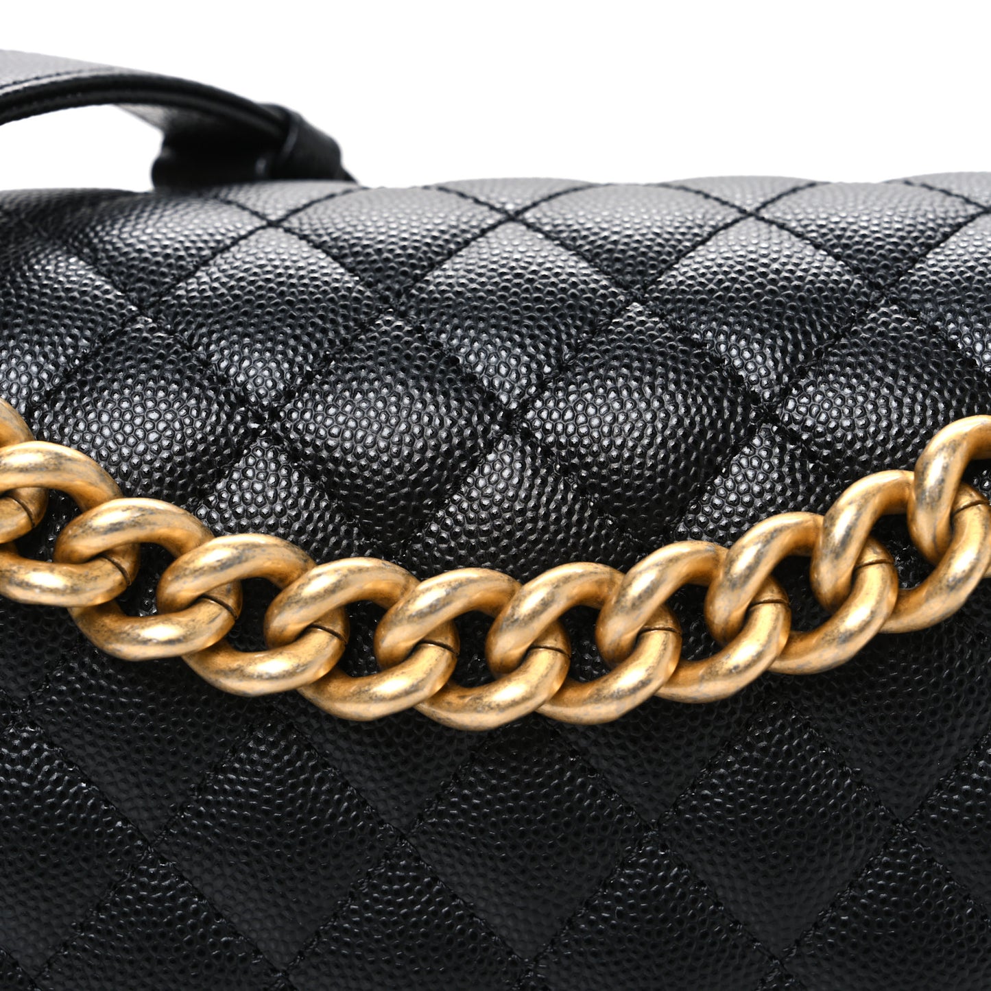Caviar Quilted New Medium Boy Flap Black Black
