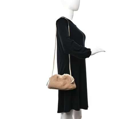 Mansur Gavriel Raffia Lambskin Woven Mini Cloud Clutch Natural Avorio 2 of 10