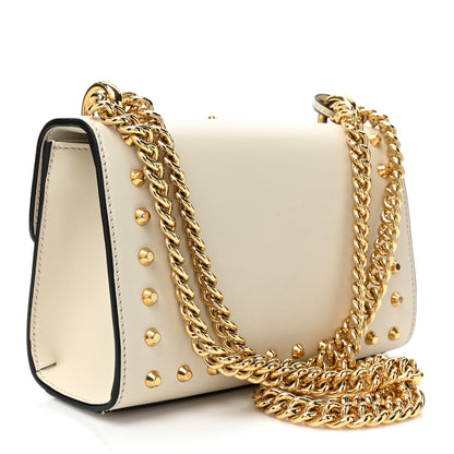 Gucci Calfskin Studded Small Padlock Shoulder Bag White 4 of 14