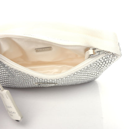 Prada Satin Crystal Mini Re-Edition 2000 Bag White 5 of 10