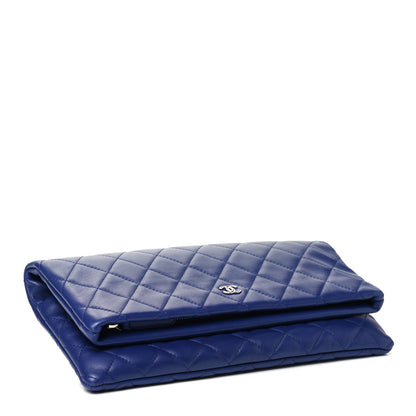Chanel Lambskin Quilted CC Beauty Clutch Blue 3 of 4