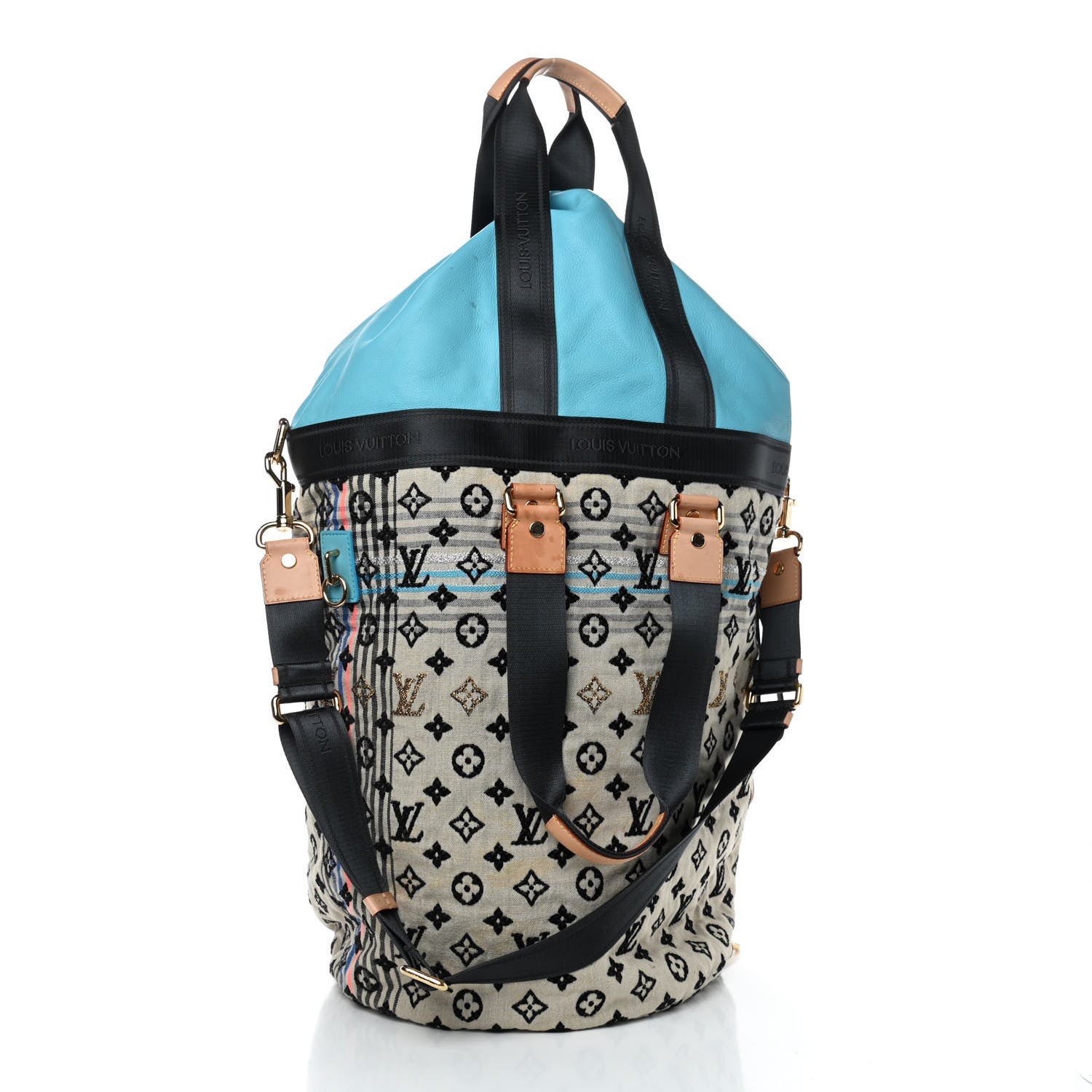 Louis Vuitton Fabric Jacquard Monogram Cheche Gypsy GM Blue 4 of 13