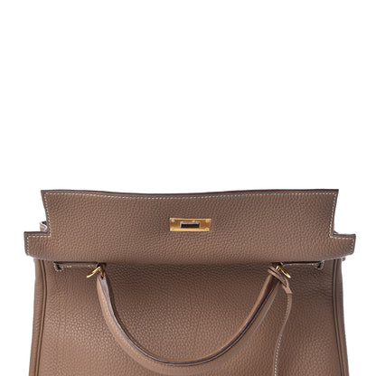 Hermes Togo Kelly Retourne 32 Etoupe 11 of 36