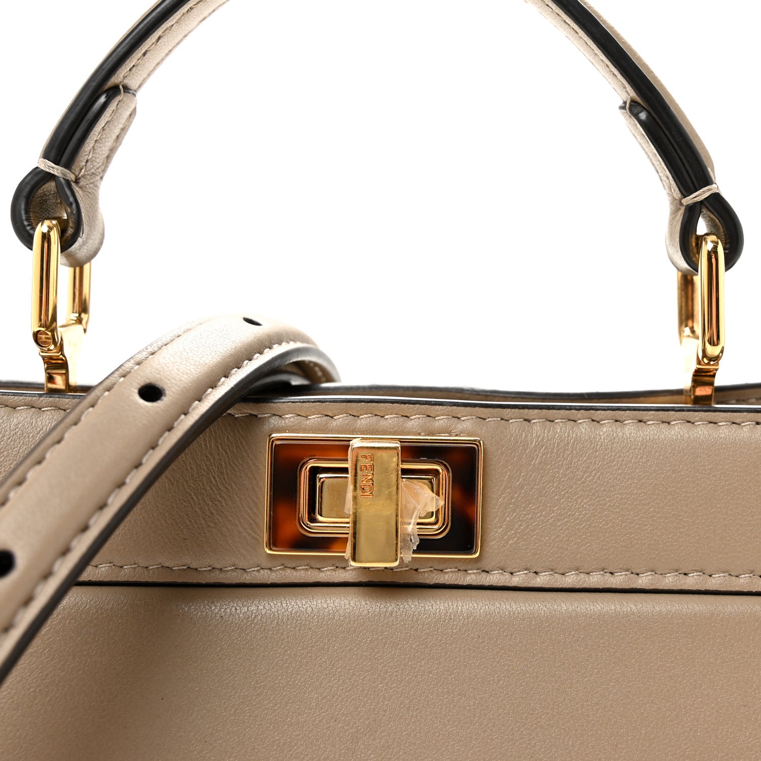 Fendi Shiny Nappa Petite Peekaboo I SEE U Satchel Tortora 1879742