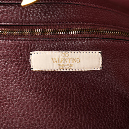 Valentino Garavani Pebbled Calfskin Turquoise Medium Rockstud Rolling Tote Rubin 6 of 10
