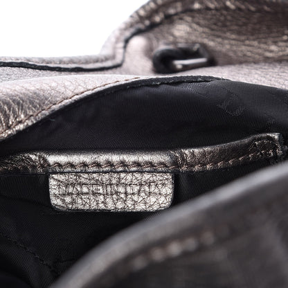 Burberry Metallic Grained Calfskin Shimmer Check Lawson Satchel Anthracite 7 of 10