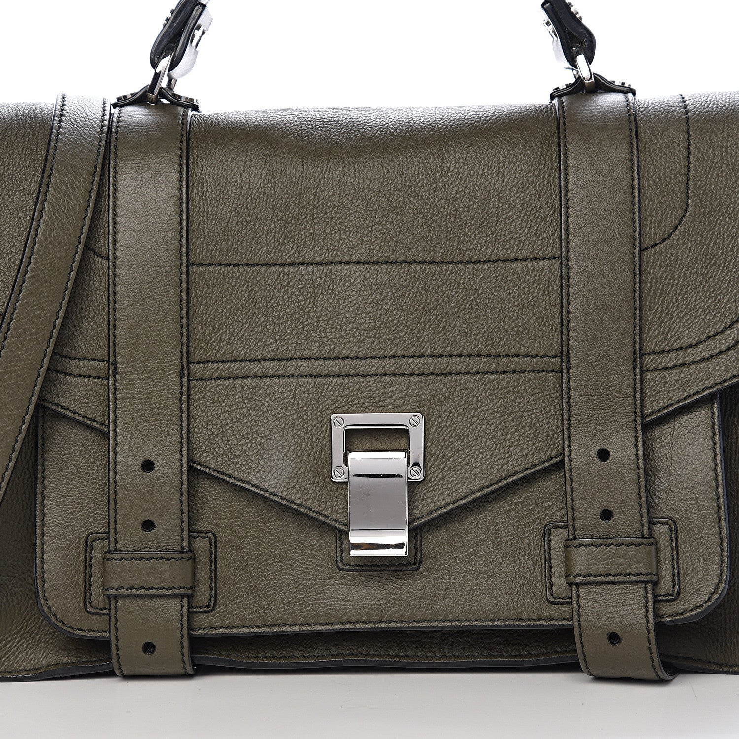 Proenza Schouler Grained Calfskin Medium PS1 Plus Satchel Cypress 10 of 10