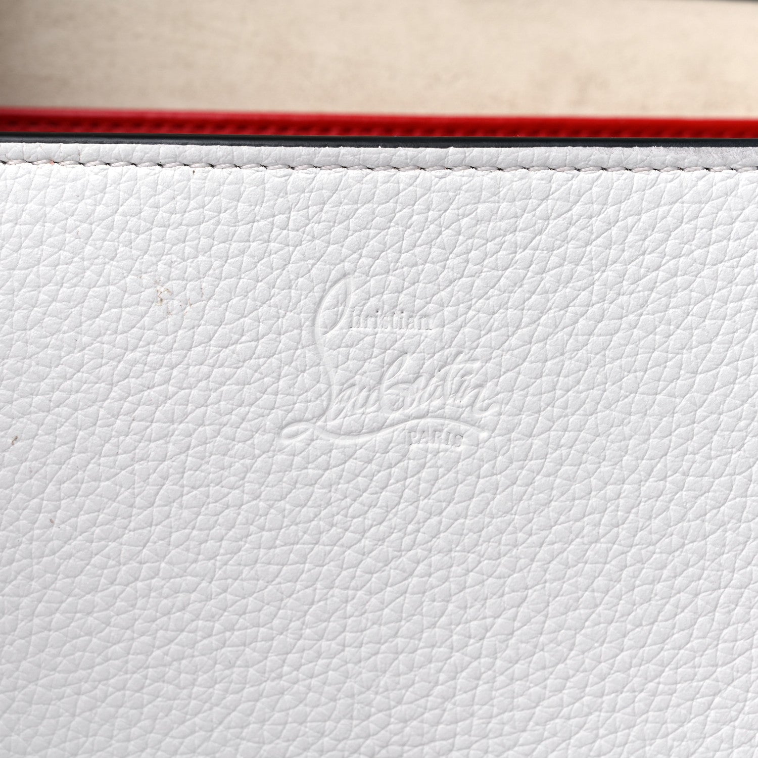Christian Louboutin Grained Calfskin Spikes Loubinthesky Paloma Wallet On Chain White 6 of 11