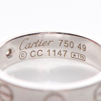 Cartier 18k White Gold Diamond 4mm Wedding Band LOVE Ring 49 US 4.75 4 of 4