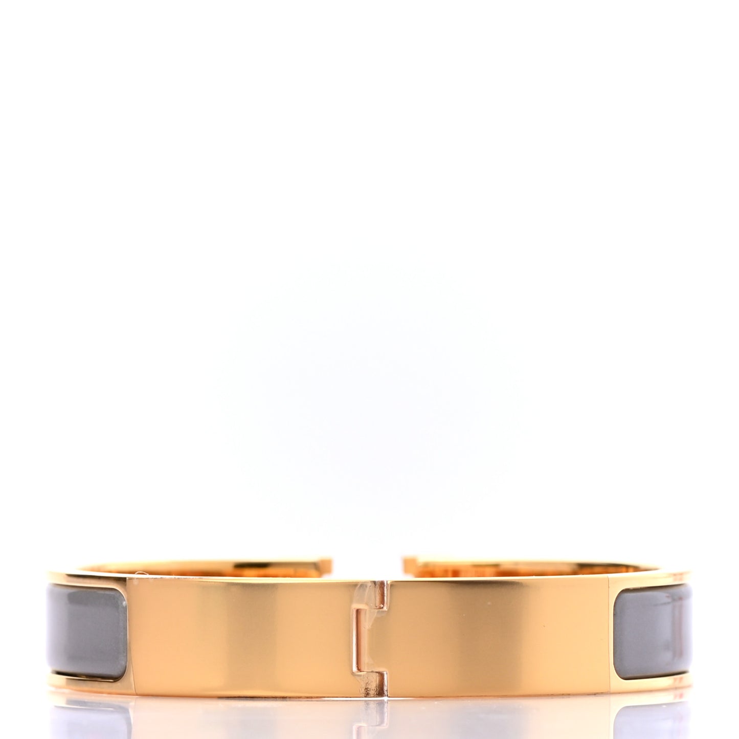 Enamel Narrow Clic Clac H Bracelet GM Gris Macadam