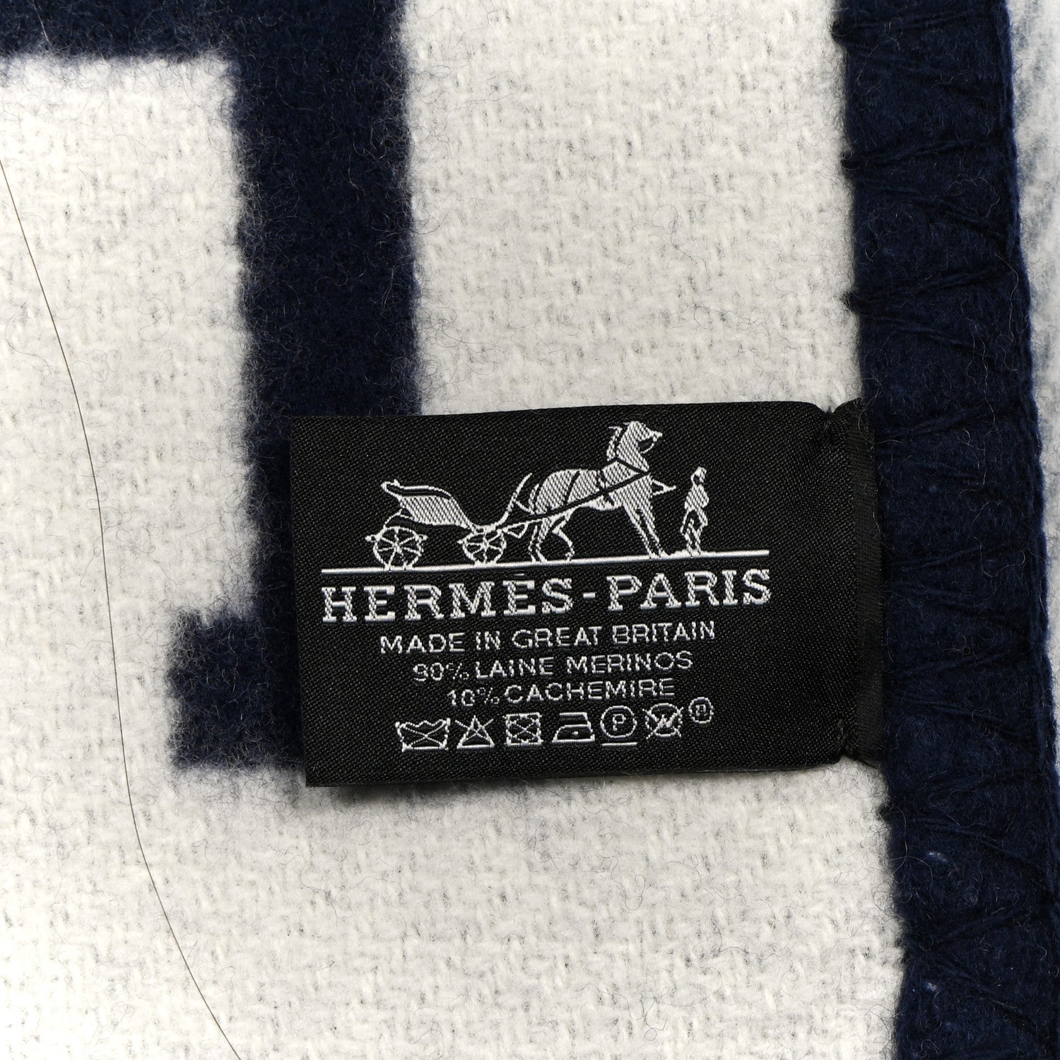 Hermes Wool Cashmere Avalon III Blanket Caban Ecru 3 of 3
