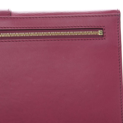 Fendi Pequin Vitello Large Chameleon Envelope Clutch Tobacco Amarena 8 of 10