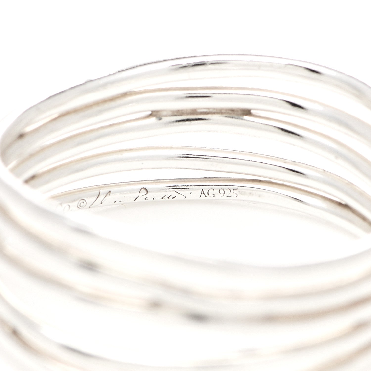Tiffany Sterling Silver Elsa Peretti 5 Row Wave Ring 58 8.25 5 of 6