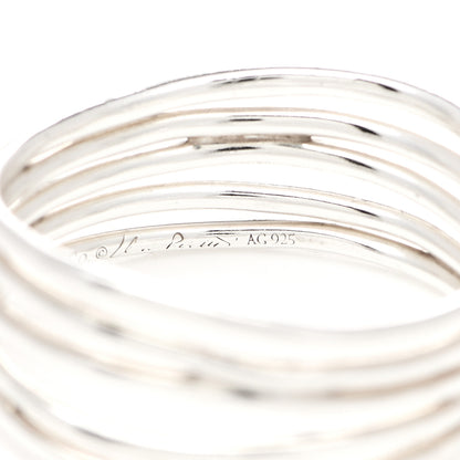 Tiffany Sterling Silver Elsa Peretti 5 Row Wave Ring 58 8.25 5 of 6