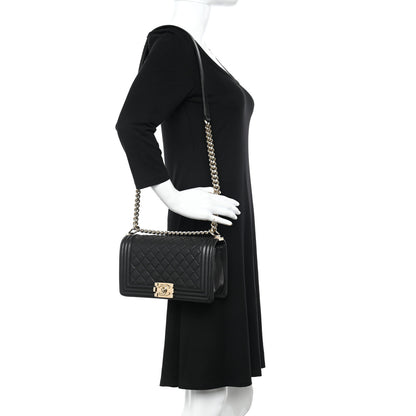 Chanel Caviar Quilted Medium Boy Flap Black 2 of 11