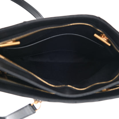 Saint Laurent Grain De Poudre Matelasse Chevron Small Tribeca Shopping Bag Black 6 of 9