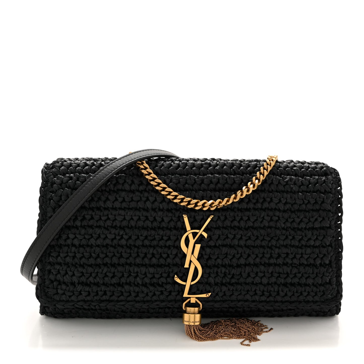 Raffia Monogram Tassel Kate 99 Black