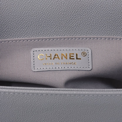 Chanel Caviar Quilted Medium Boy Flap Light Grey 5 of 10