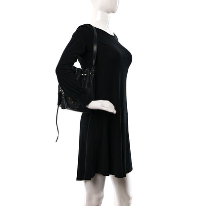 Balenciaga Agneau Classic Gold Hardware Perforated Cross Mini Pampille Black 2 of 11