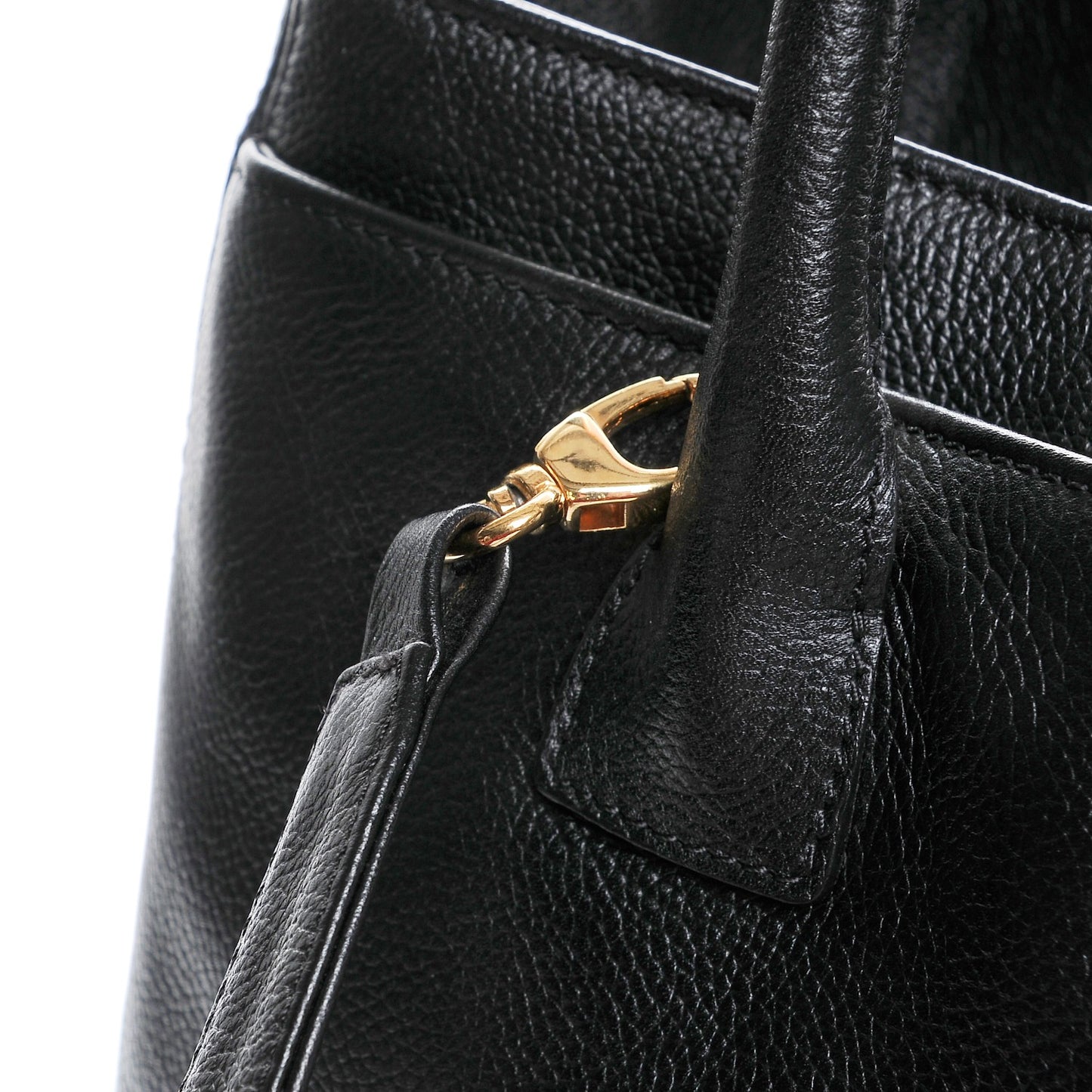 Calfskin Cerf Executive Shopper Tote Black