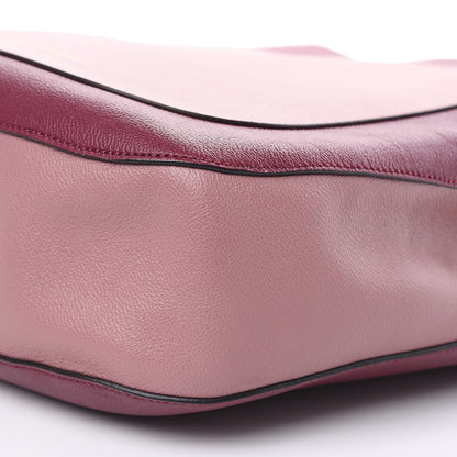 Burberry Soft Grain Calfskin Bi-Color Small Elmstone Hobo Dark Plum Dusty Pink 9 of 13