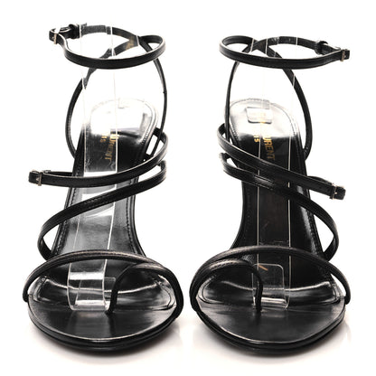 Saint Laurent Calfskin New Belfagor Sexy 110mm Ankle Strap Sandals 40 Black 2 of 8