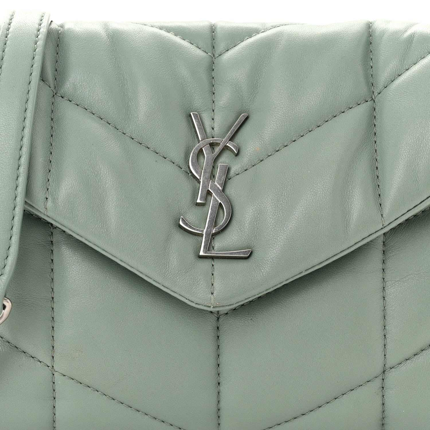 Saint Laurent Lambskin Quilted Toy Loulou Puffer Monogram Chain Satchel Mint 8 of 12
