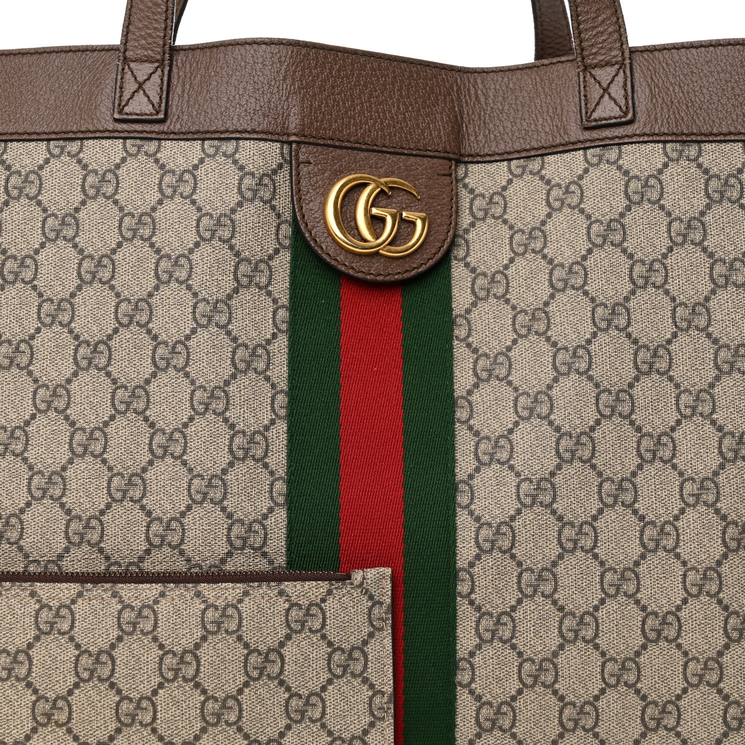 Gucci GG Supreme Monogram Web Ophidia Tote Brown 8 of 28