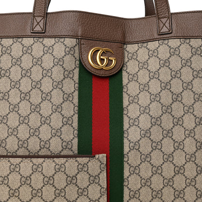 Gucci GG Supreme Monogram Web Ophidia Tote Brown 8 of 28