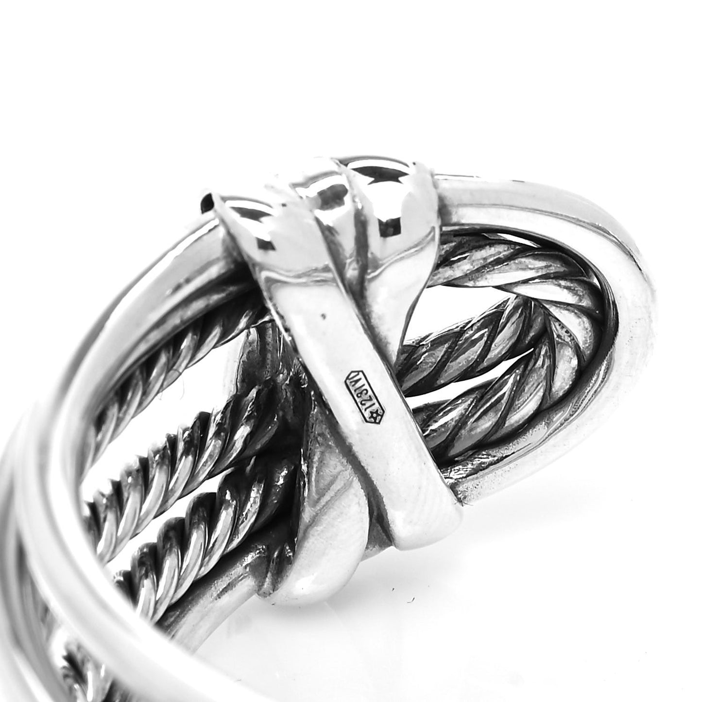 Sterling Silver Narrow Crossover Cuff Bracelet
