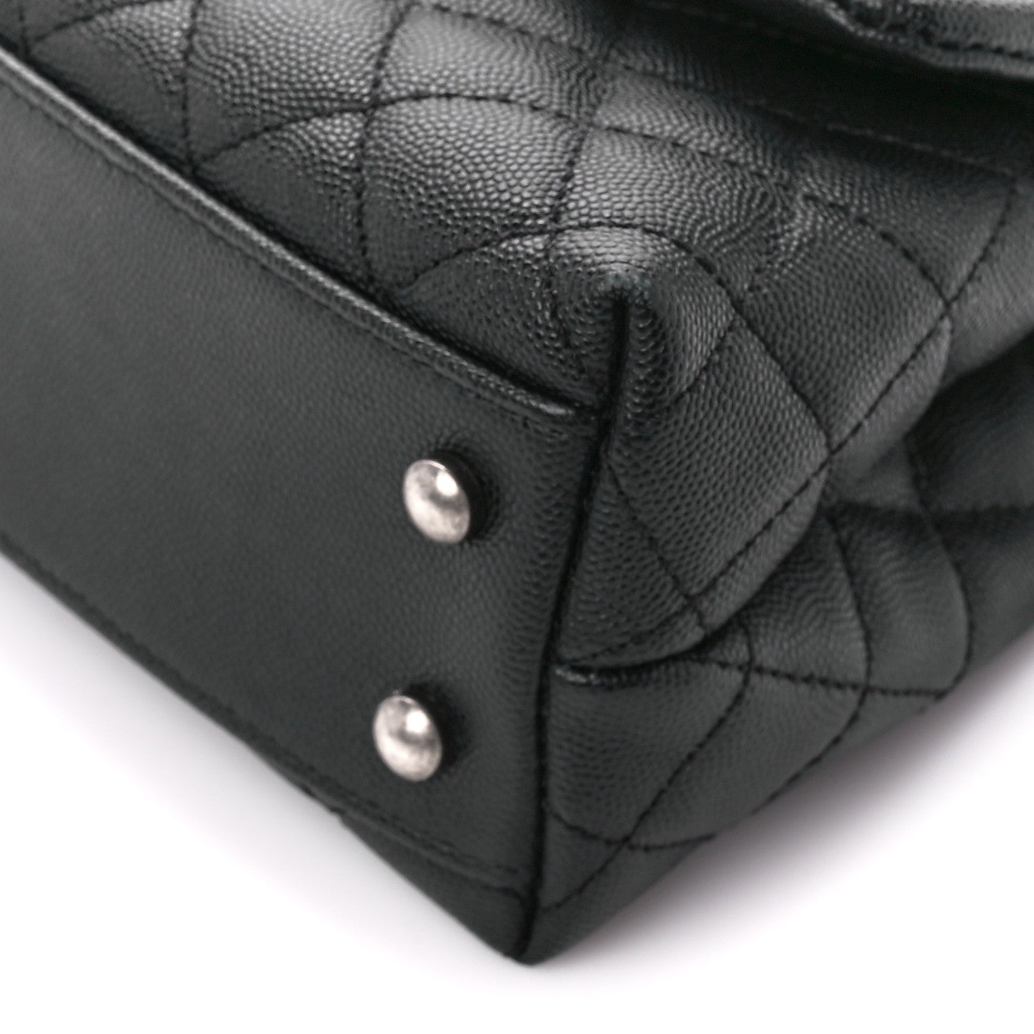 Chanel Caviar Lizard Embossed Quilted Mini Coco Handle Flap Black 11 of 12