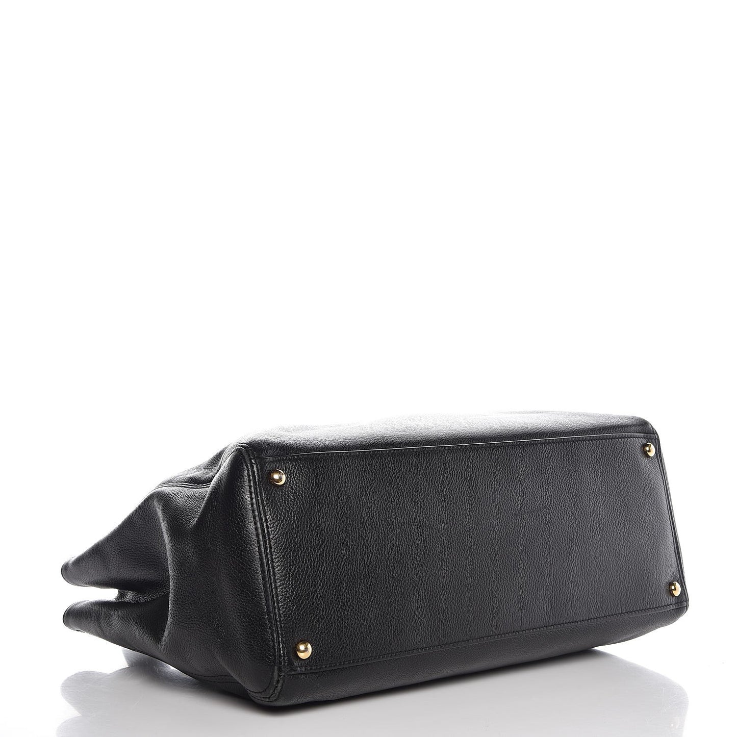 Calfskin Cerf Executive Shopper Tote Black
