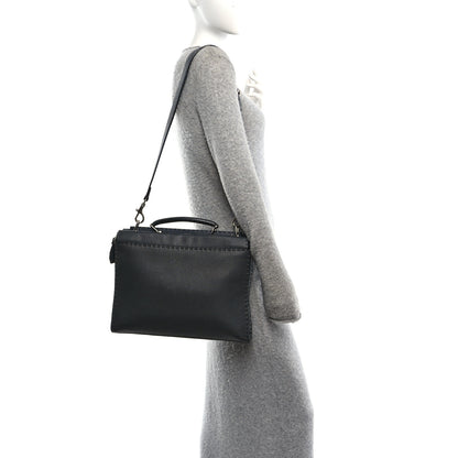 Fendi Vitello Grace FF 1974 Embossed Large Peekaboo Iconic Fit Satchel Anthracite 2 of 9