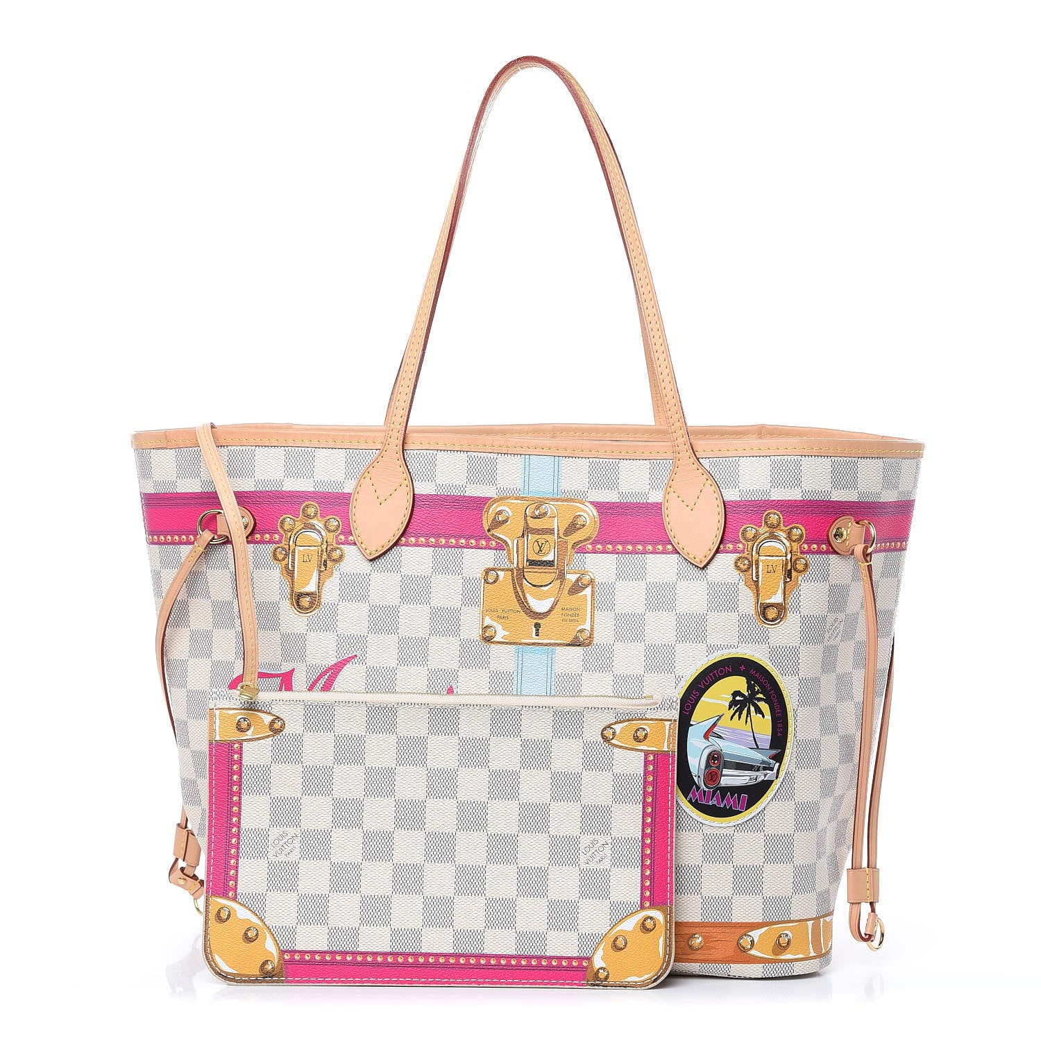 Louis Vuitton Damier Azur Summer Trunks Miami Neo Neverfull MM 1 of 12