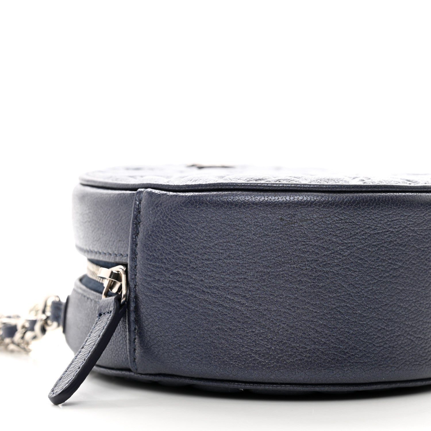 Chanel Goatskin Camellia Quilted Round Clutch With Chain 8 of 10