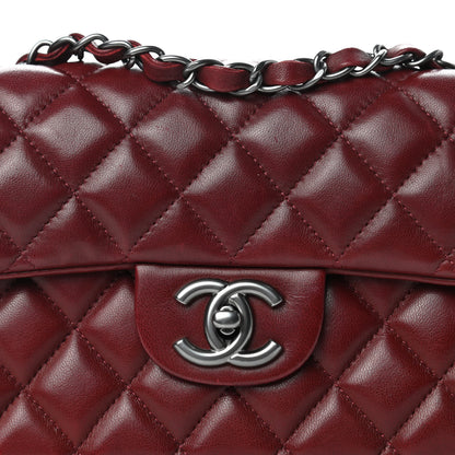 Chanel Lambskin Quilted East West Flap Dark Red 10 of 10