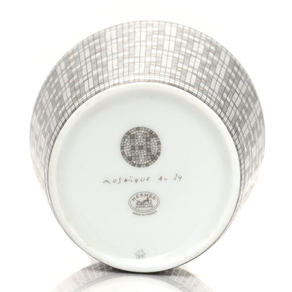 Hermes Porcelain Mosaique Au 24 Porcelain Candle Tumbler Platinum 4 of 7