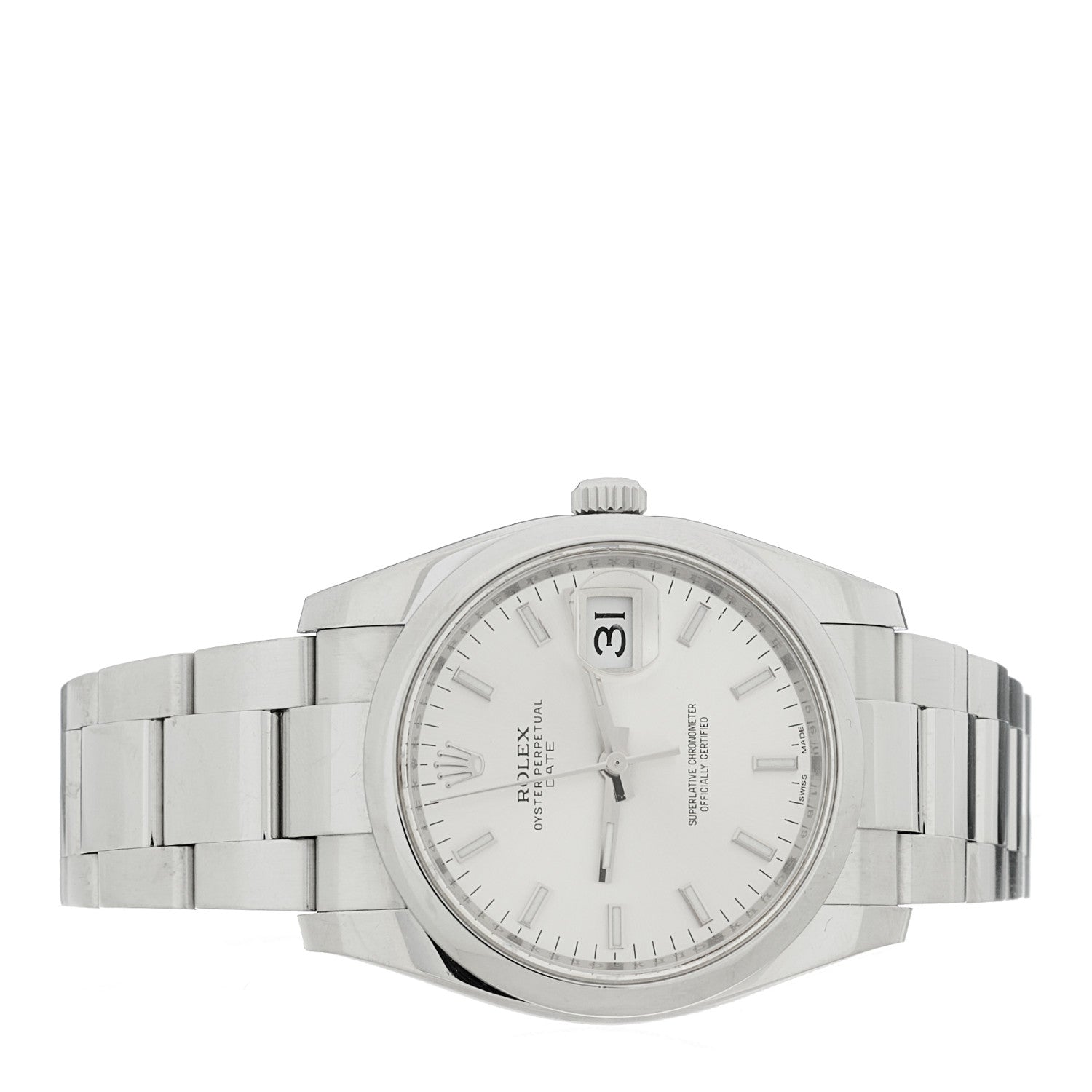 Rolex Stainless Steel 34mm Oyster Perpertual Date Watch Silver 115200 2 of 5