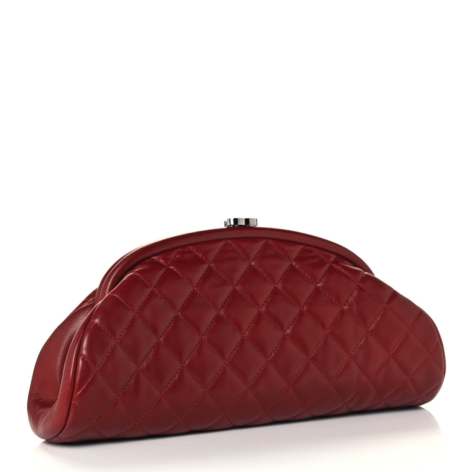 Chanel Lambskin Quilted Timeless Clutch Dark Red 3 of 11