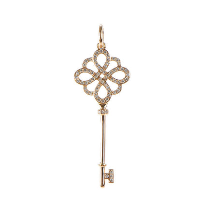 Tiffany 18K Rose Gold Diamond Knot Key Pendant 1 of 4