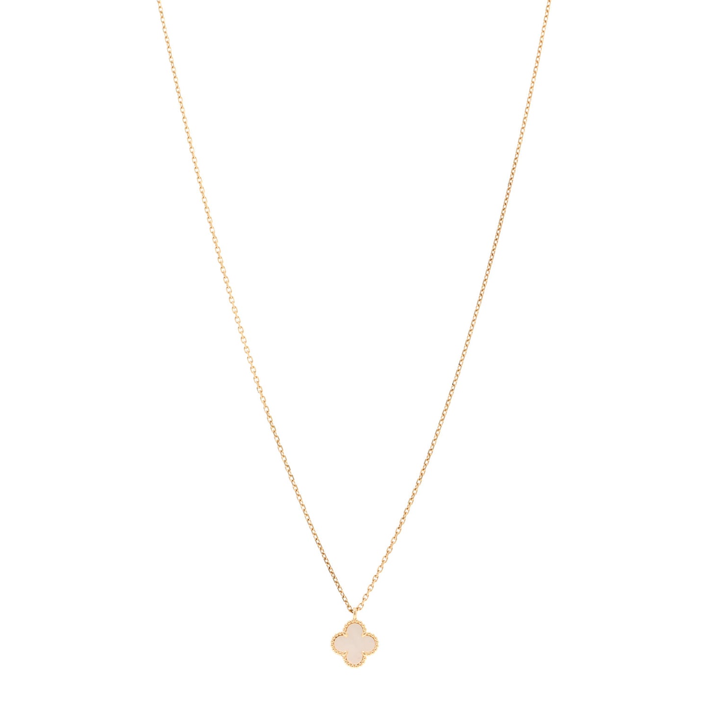 18K Yellow Gold Mother of Pearl Sweet Alhambra Pendant Necklace